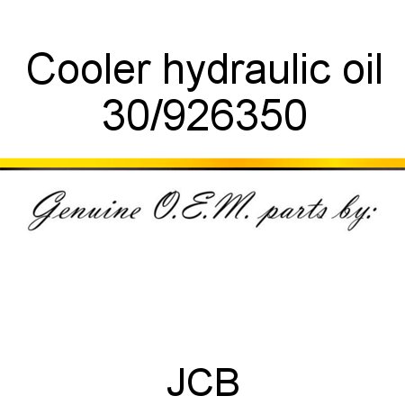Cooler, hydraulic oil 30/926350