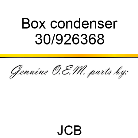 Box condenser 30/926368