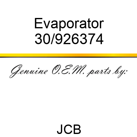 Evaporator 30/926374