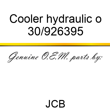 Cooler hydraulic o 30/926395