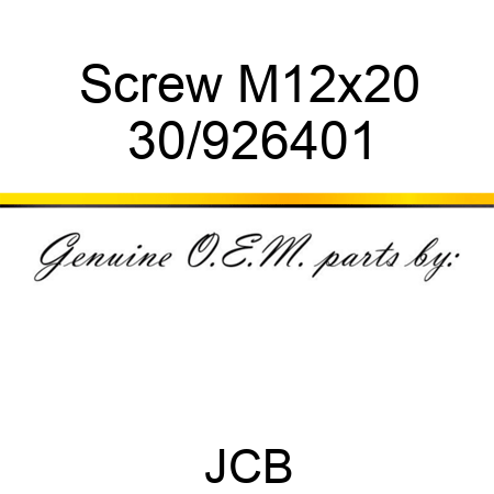 Screw M12x20 30/926401