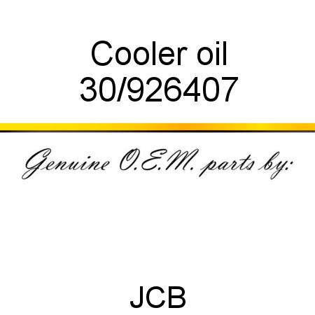 Cooler, oil 30/926407