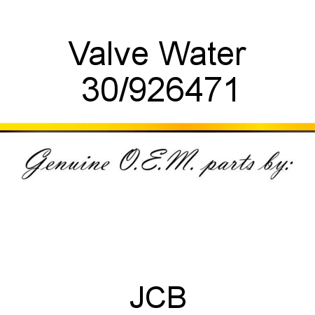 Valve, Water 30/926471