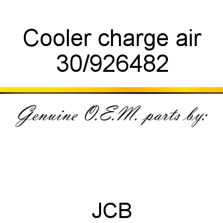 Cooler, charge air 30/926482