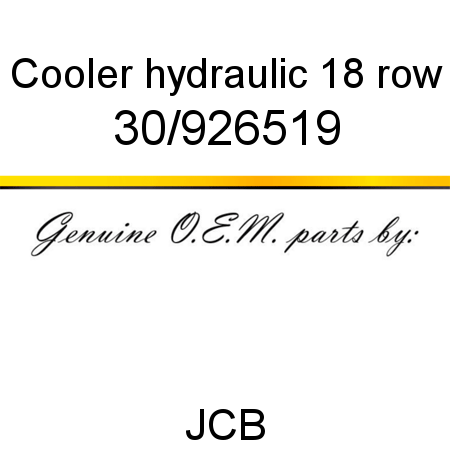 Cooler, hydraulic, 18 row 30/926519