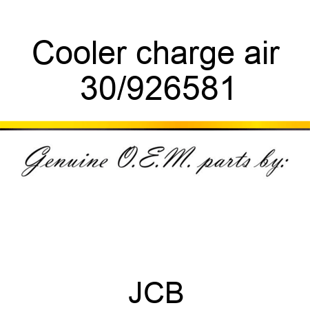 Cooler charge air 30/926581