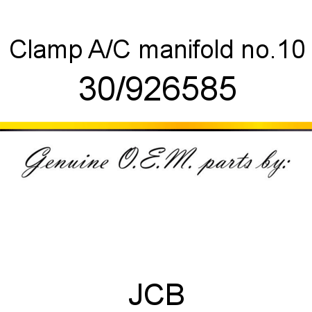 Clamp, A/C manifold no.10 30/926585
