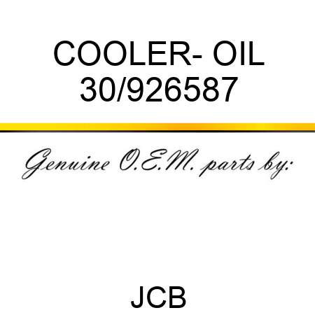 COOLER- OIL 30/926587