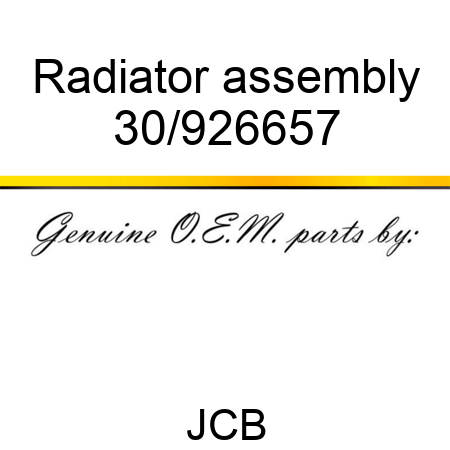 Radiator assembly 30/926657