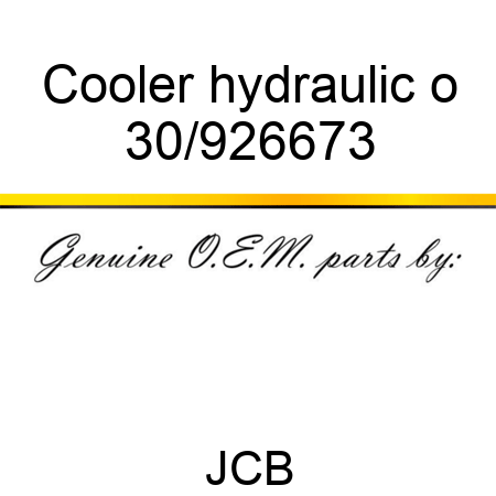Cooler hydraulic o 30/926673