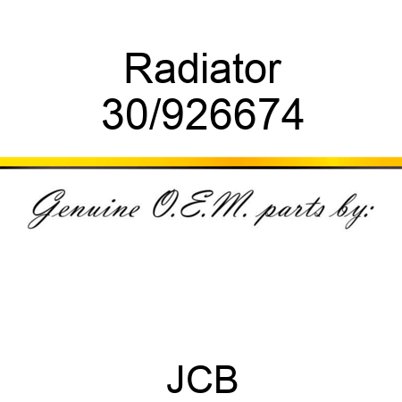Radiator 30/926674