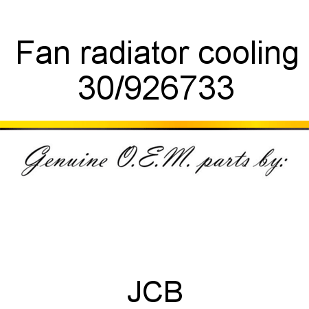 Fan, radiator cooling 30/926733