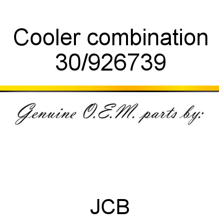 Cooler, combination 30/926739