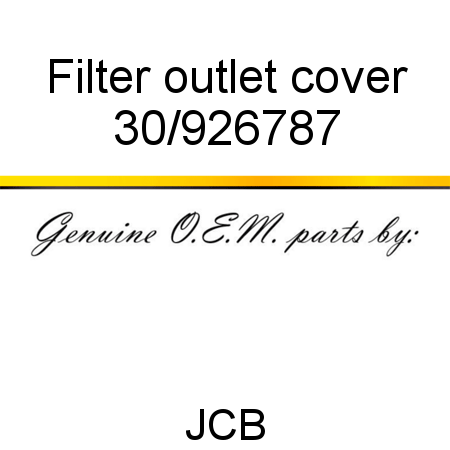 Filter, outlet cover 30/926787