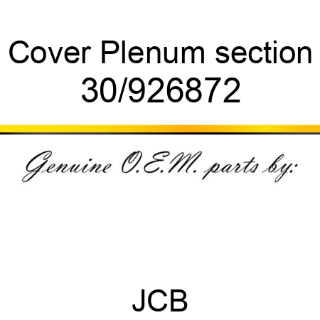 Cover, Plenum section 30/926872