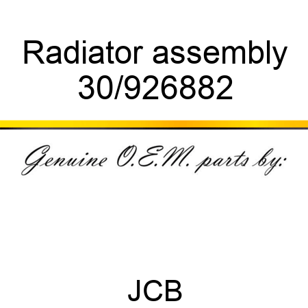 Radiator assembly 30/926882