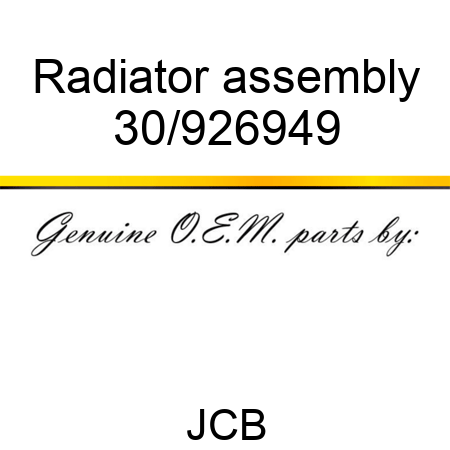 Radiator assembly 30/926949