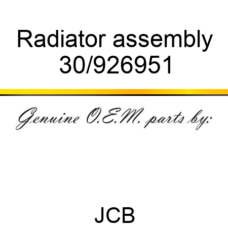 Radiator assembly 30/926951