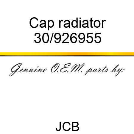 Cap radiator 30/926955