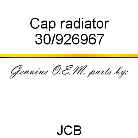 Cap, radiator 30/926967