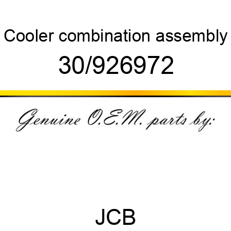 Cooler, combination assembly 30/926972