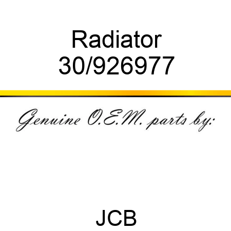 Radiator 30/926977