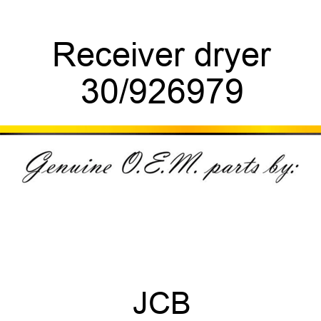 Receiver dryer 30/926979