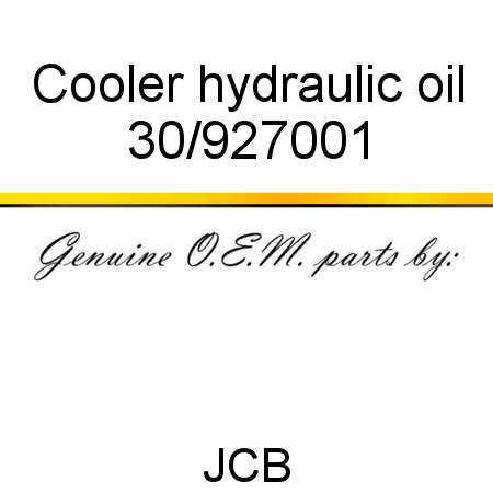 Cooler, hydraulic oil 30/927001