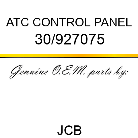 ATC CONTROL PANEL 30/927075