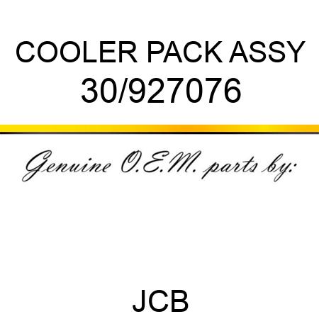 COOLER PACK ASSY 30/927076