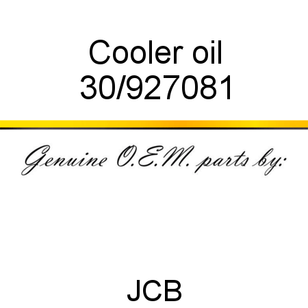Cooler, oil 30/927081
