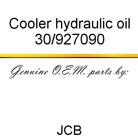 Cooler, hydraulic oil 30/927090