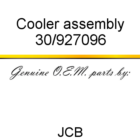 Cooler, assembly 30/927096