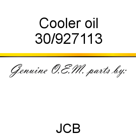 Cooler, oil 30/927113