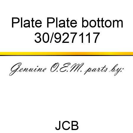 Plate Plate bottom 30/927117
