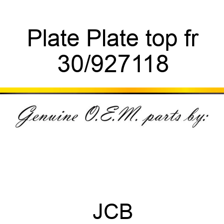 Plate Plate top fr 30/927118