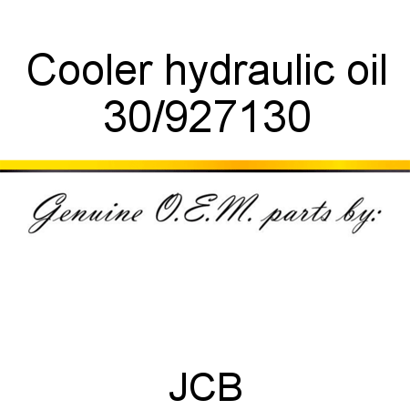Cooler, hydraulic oil 30/927130