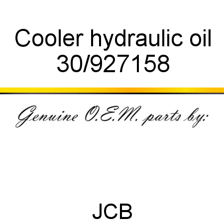 Cooler, hydraulic oil 30/927158