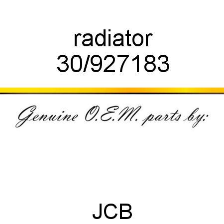 radiator 30/927183