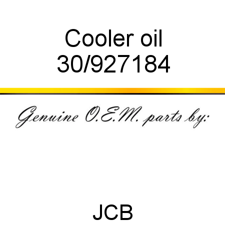 Cooler, oil 30/927184