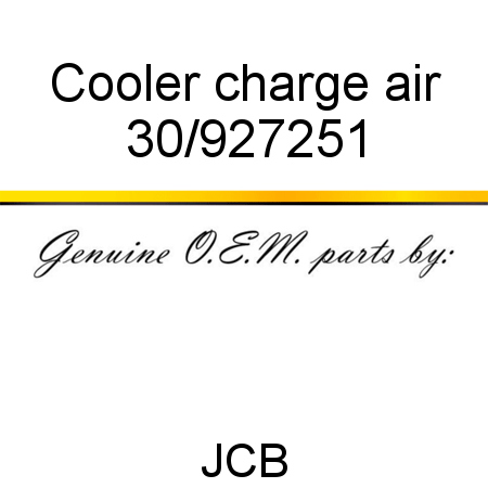 Cooler, charge air 30/927251