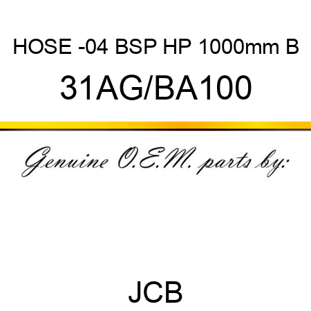 HOSE -04 BSP HP 1000mm B 31AG/BA100