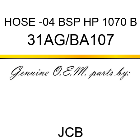 HOSE -04 BSP HP 1070 B 31AG/BA107