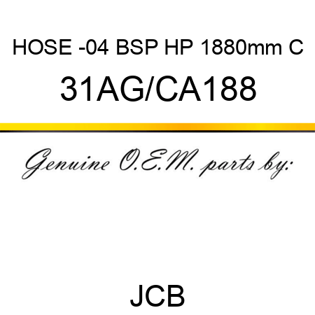 HOSE -04 BSP HP 1880mm C 31AG/CA188