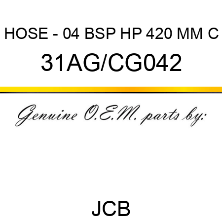 HOSE - 04 BSP HP 420 MM C 31AG/CG042