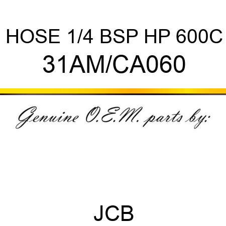 HOSE 1/4 BSP HP 600C 31AM/CA060