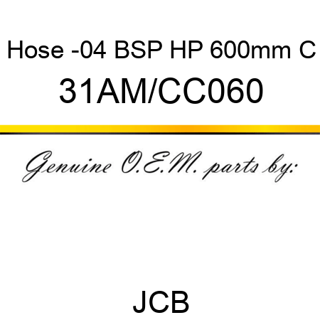 Hose -04 BSP HP 600mm C 31AM/CC060