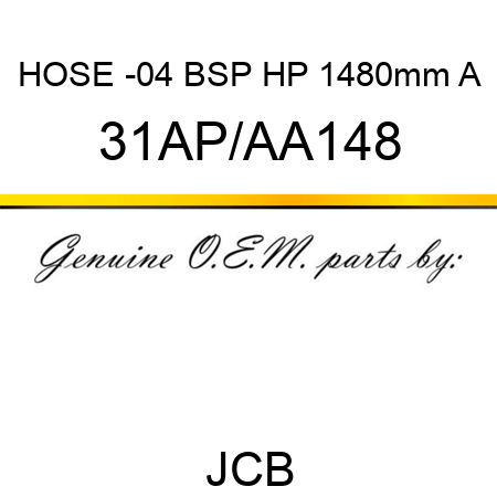 HOSE -04 BSP HP 1480mm A 31AP/AA148
