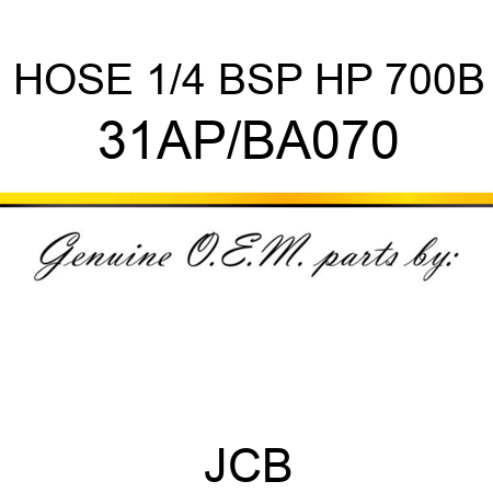 HOSE 1/4 BSP HP 700B 31AP/BA070