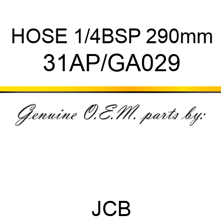 HOSE 1/4BSP 290mm 31AP/GA029